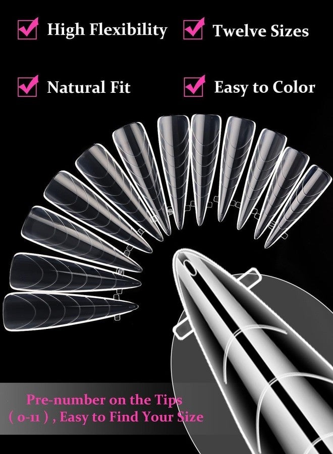 EBANKU Dual Nail Forms for Poly Extension Gel 120 PCS Stiletto Structure Poly Nail Gel Nail Tips for Builder Gel Solid Nail Gel Glue Nail Art Design Salon&DIY - Image 4
